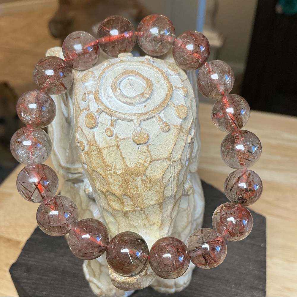 Red Rutilated Quartz 12mm - Picture 3 of 3